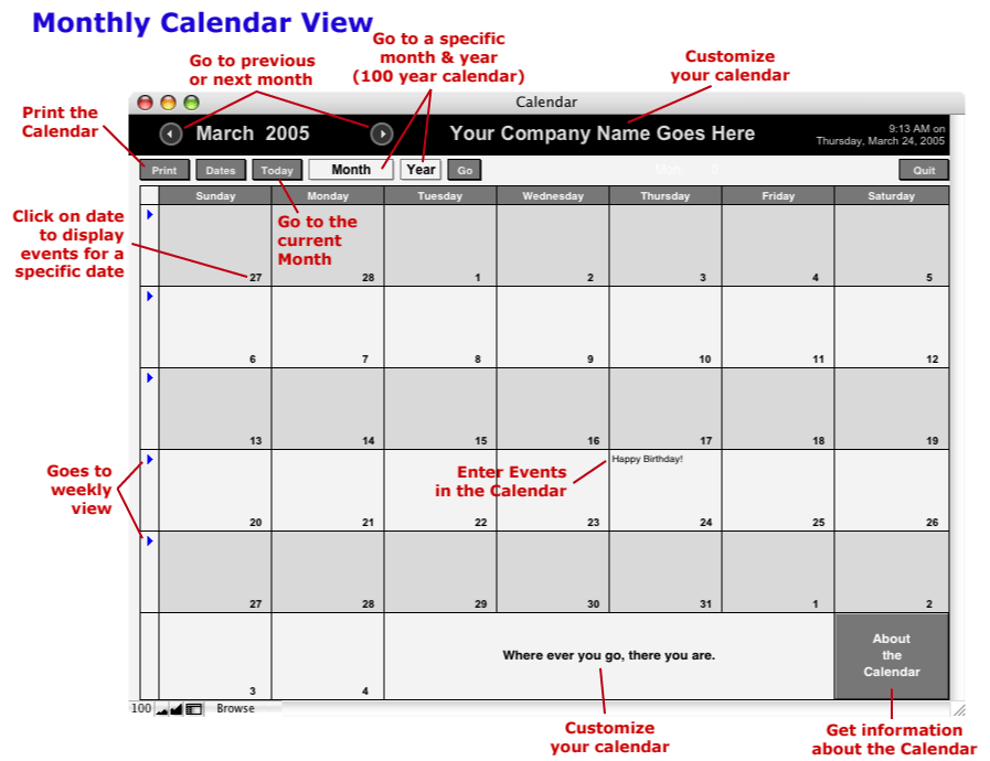 FileMaker Database Calendar