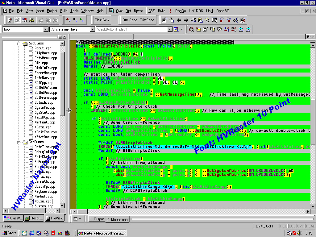 HVRaster - Programmers Font for Windows