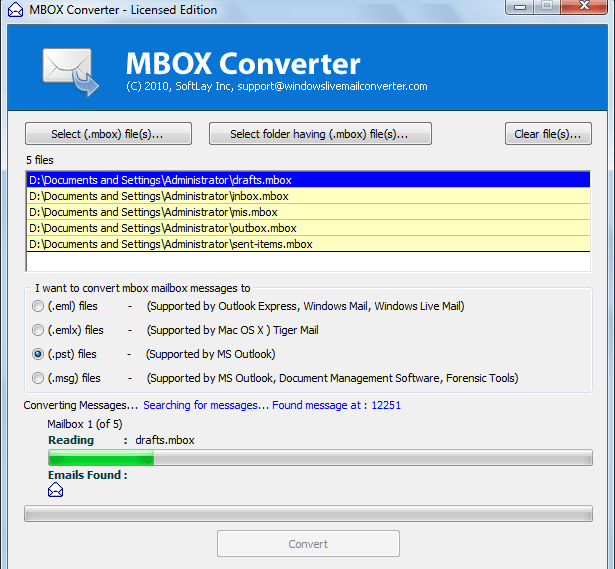 SoftLay MBOX Converter