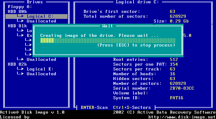 Active@ Disk Image DOS Edition