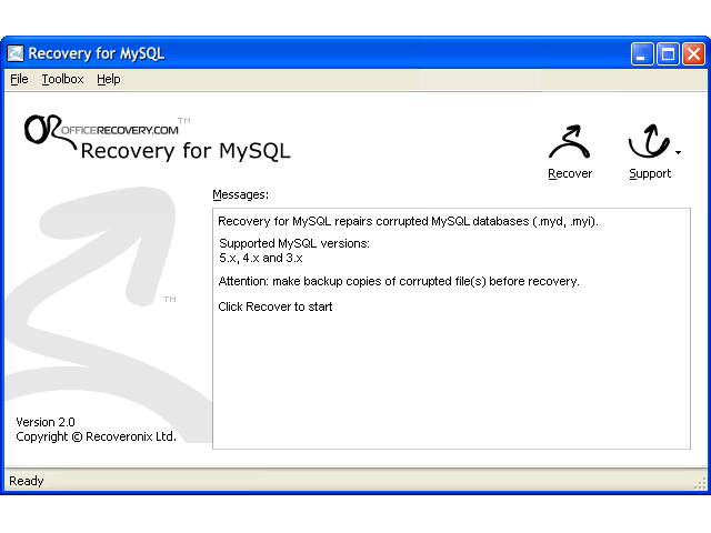 Recovery for MySQL