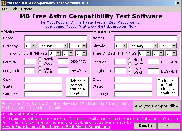 MB Free Astro Compatibility Test