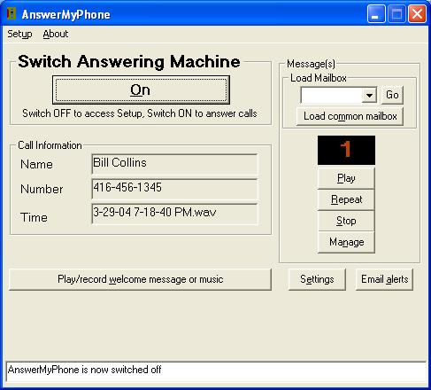 AnswerMyPhone - Phone answering software