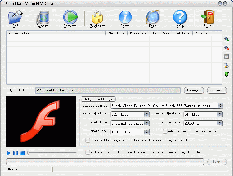 Ultra Flash Video FLV Converter