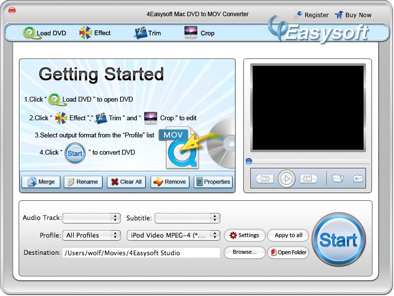 4Easysoft Mac DVD to MOV Converter