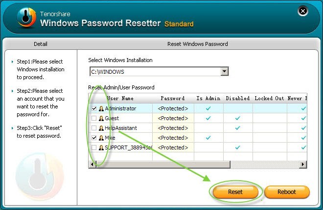 Windows Password Resetter Professional