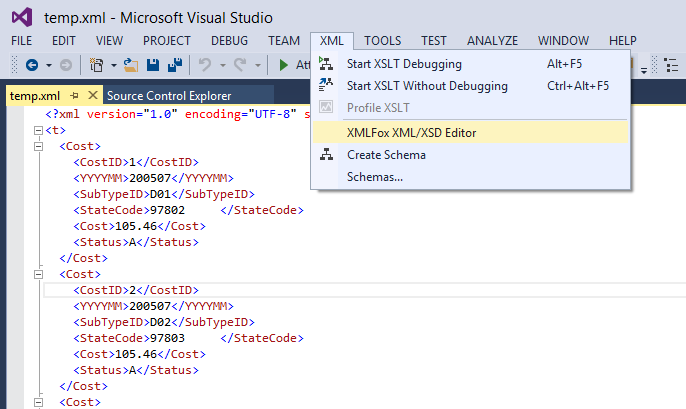 XMLFox Visual Studio XML Editor
