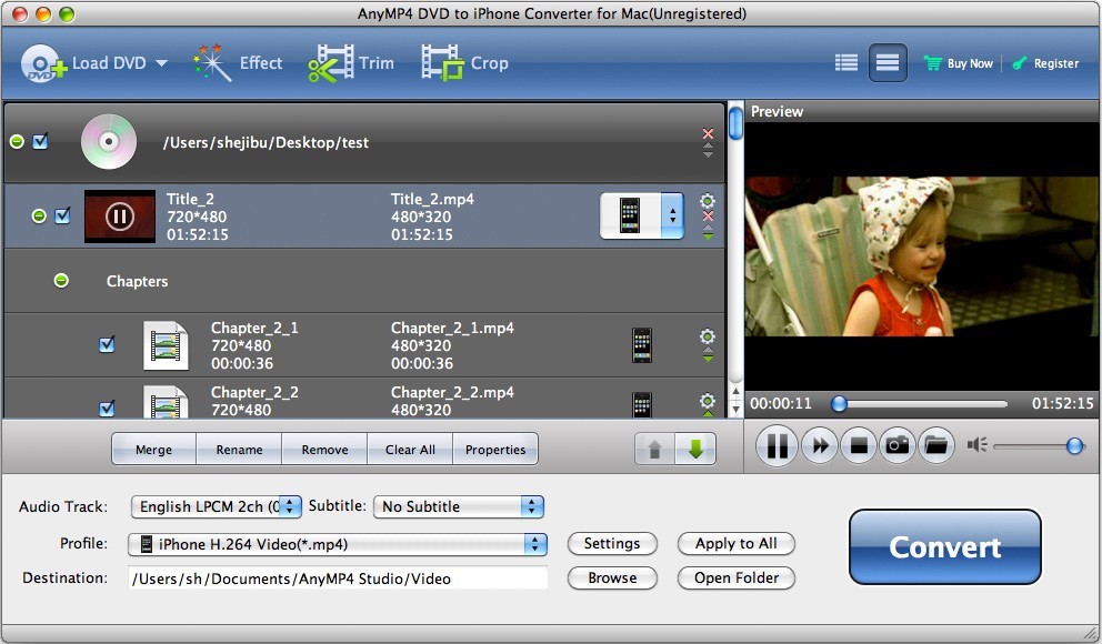 AnyMP4 DVD to iPhone 5 Converter for Mac