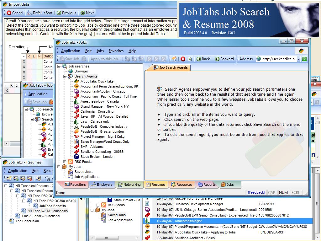 JobTabs Job Search and Resume Manager