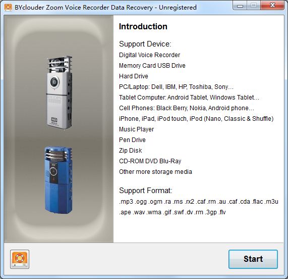 BYclouder Zoom Voice Recorder Data Recovery