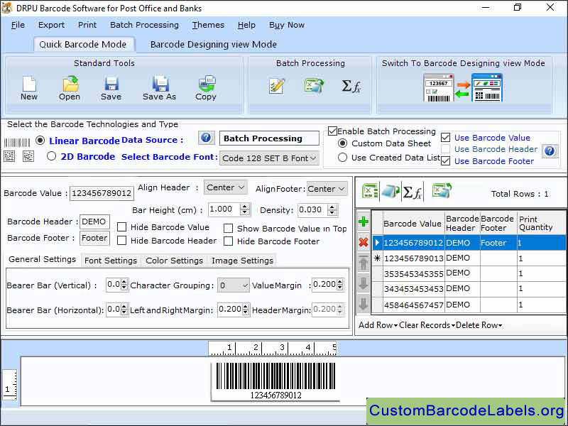 Banking Barcode Labels Software