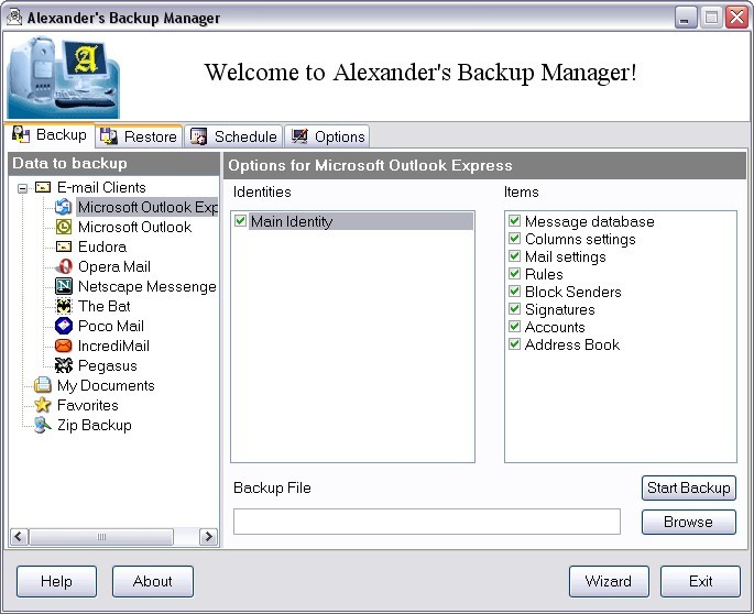 Alexander's Backup Manager