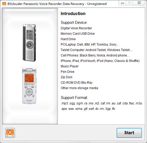 BYclouder Panasonic Voice Recorder Data Recovery