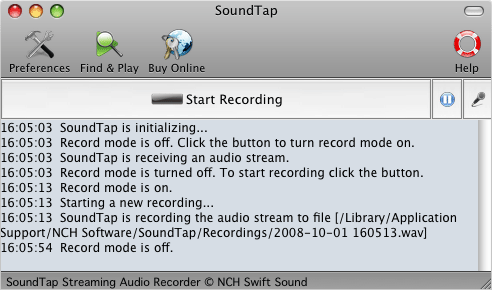 SoundTap Free Streaming Audio Record Mac