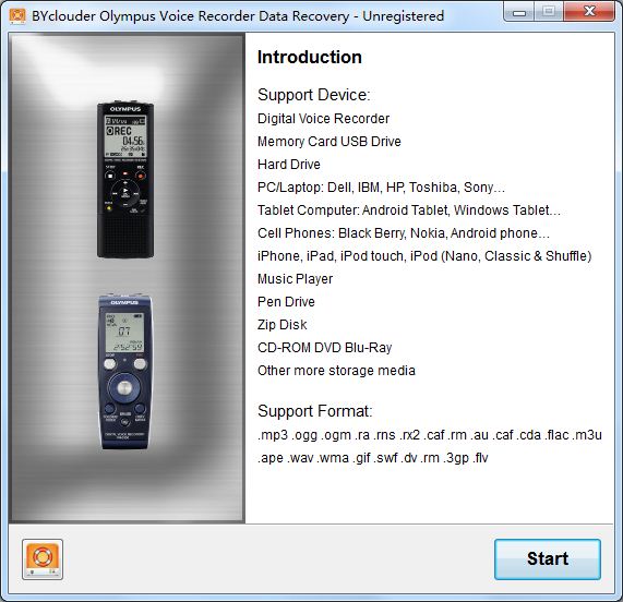 BYclouder Olympus Voice Recorder Data Recovery