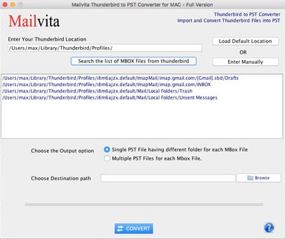 Mailvita Thunderbird to PST for Mac