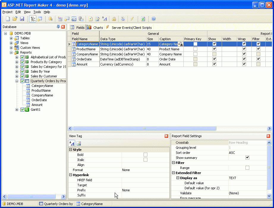 ASP.NET Report Maker