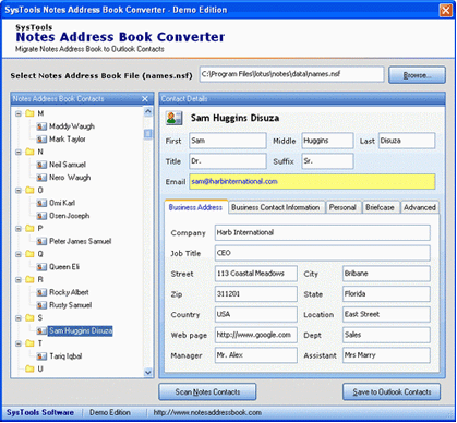 Access Notes Address Book in Outlook