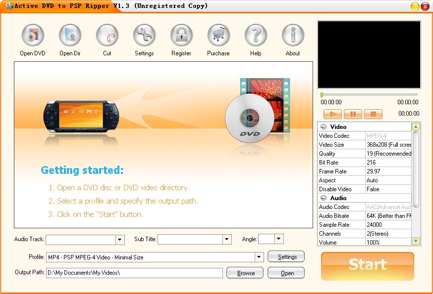 Active DVD to PSP Ripper