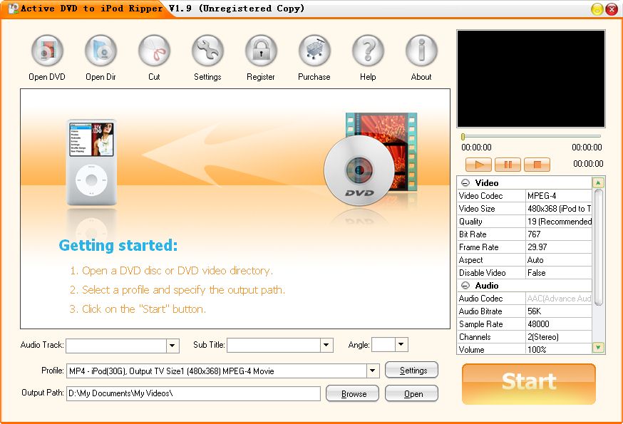 Active DVD to iPod Ripper