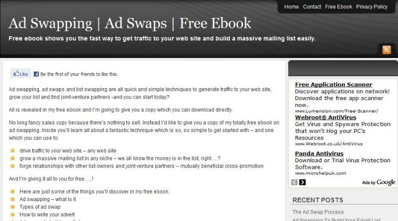 Ad Swapping For List Building Free Ebook