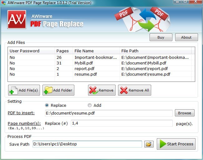 Add, Remove and Replace PDF Pages
