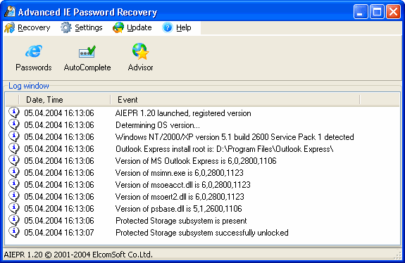 Advanced IE Password Recovery