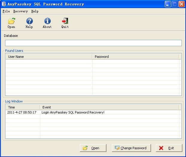 AnyPasskey SQL Password Recovery