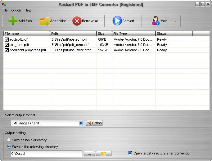 Aostsoft PDF to EMF Converter