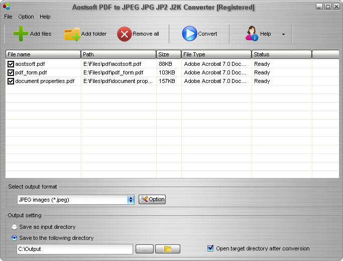Aostsoft PDF to JPEG JPG JP2 J2K Converter