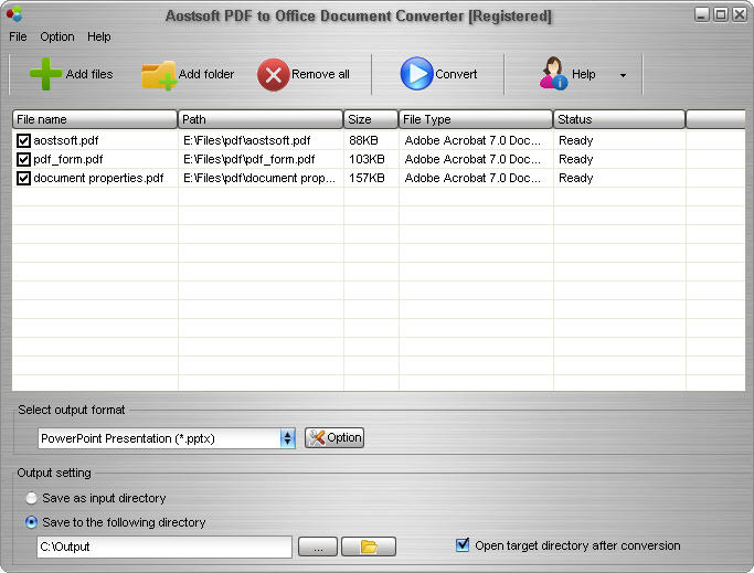 Aostsoft PDF to Office Document Converter