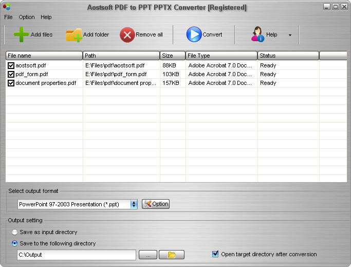 Aostsoft PDF to PPT PPTX Converter