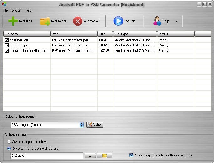 Aostsoft PDF to PSD Converter