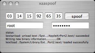 Apple Airport Extreme MAC spoof
