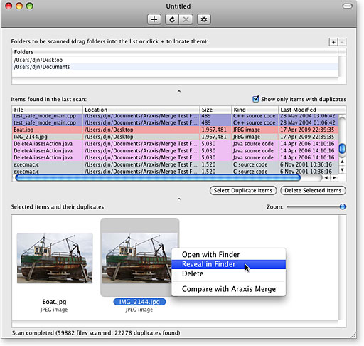 Araxis Find Duplicate Files for Mac OS X