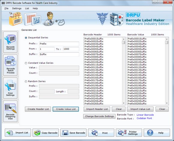 Barcode Download for Medical Equipments