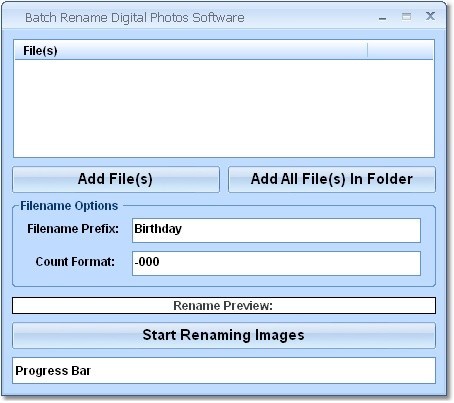 Batch Rename Digital Photos Software