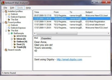 Belkasoft Outlook Express Analyzer
