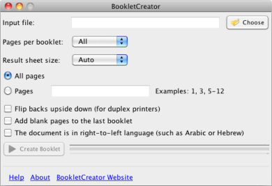 BookletCreator for Mac OS X