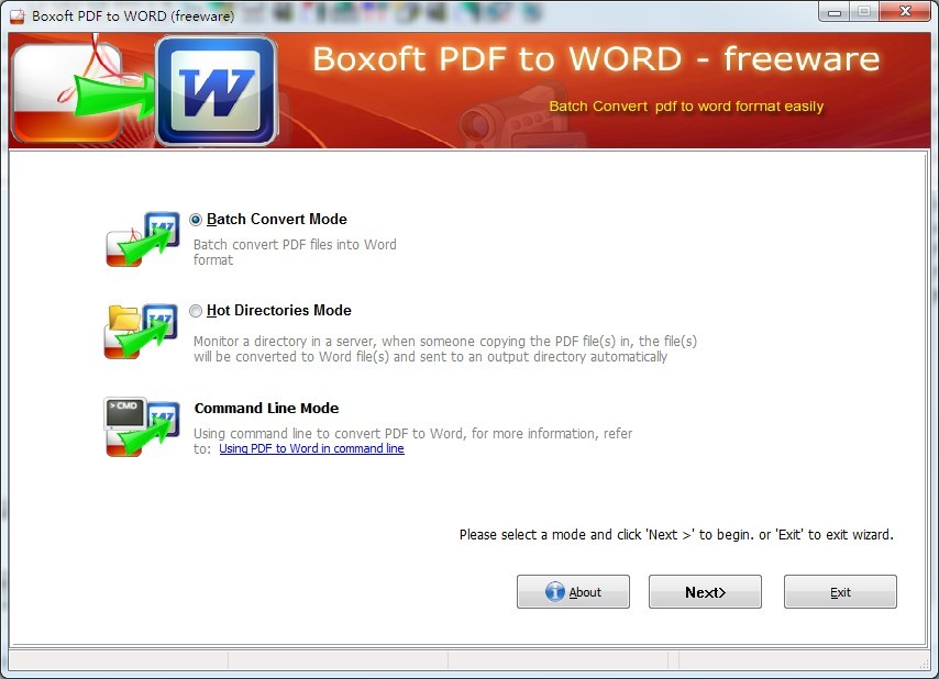 Boxoft PDF to Word (freeware)
