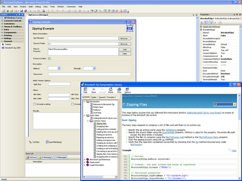 Bricolsoft Zip ActiveX Component 2009.R2