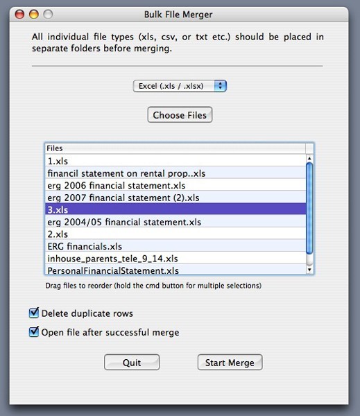 Bulk File Merger Mac Version