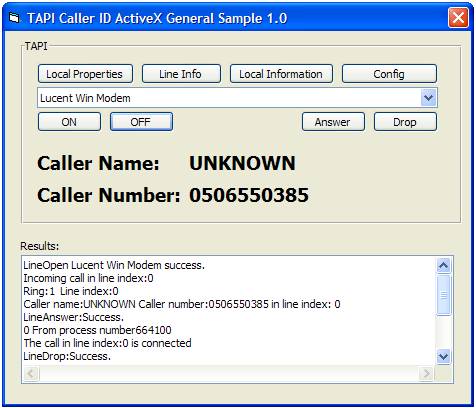 Caller ID ActiveX