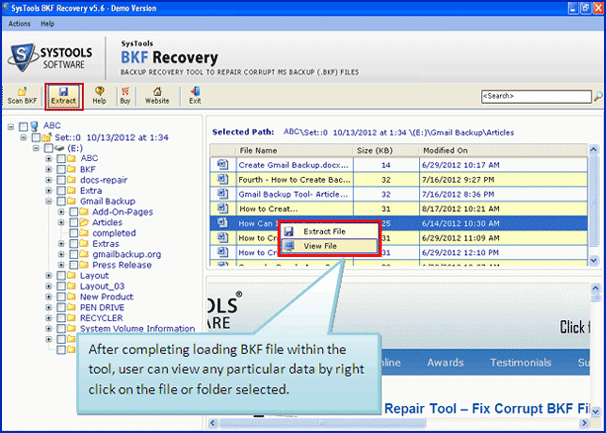 Commercial BKF Recovery Software