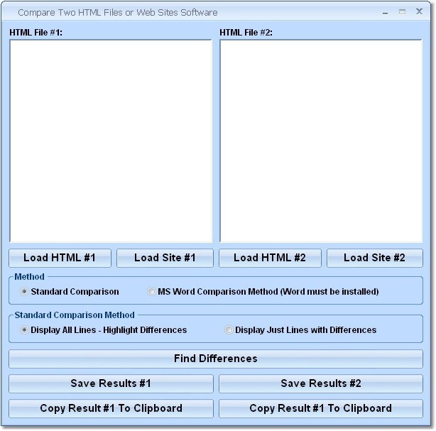 Compare Two HTML Files or Web Sites Soft