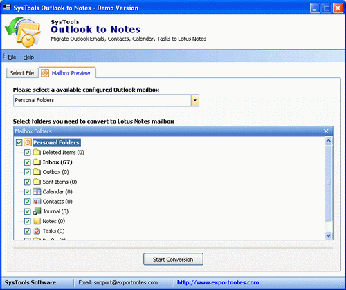 Configure Outlook for Lotus Notes