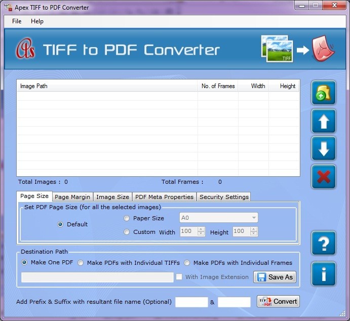 Convert Multiple TIFF to PDF