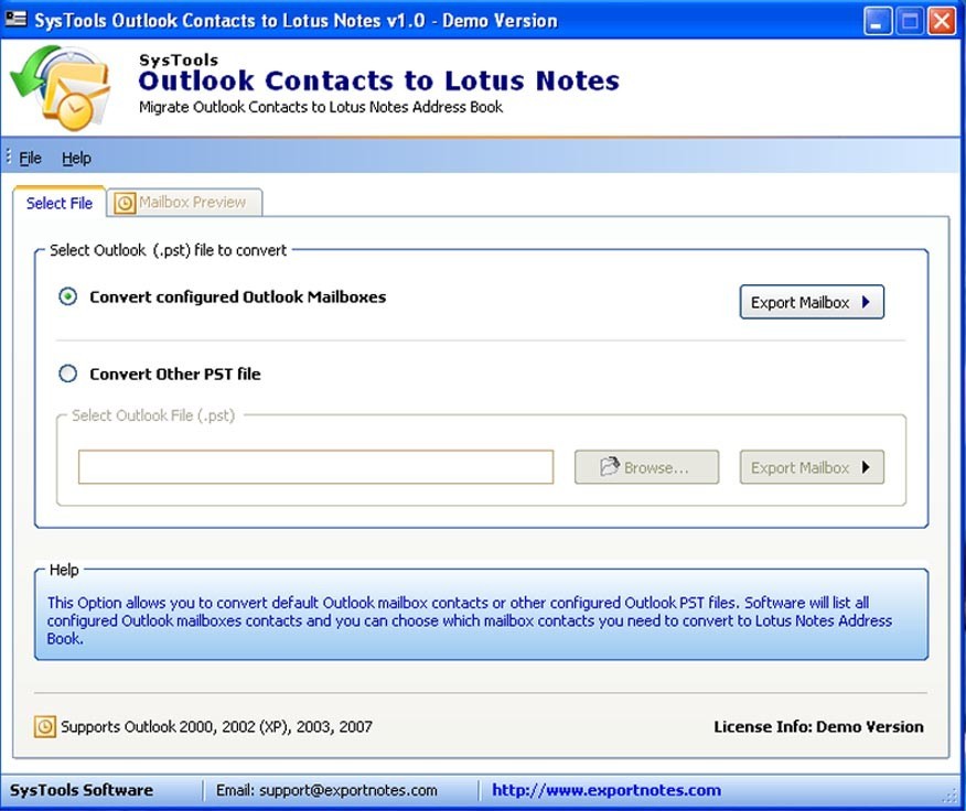 Convert Outlook Contacts to Notes