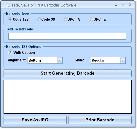 Create, Save or Print Barcodes Software