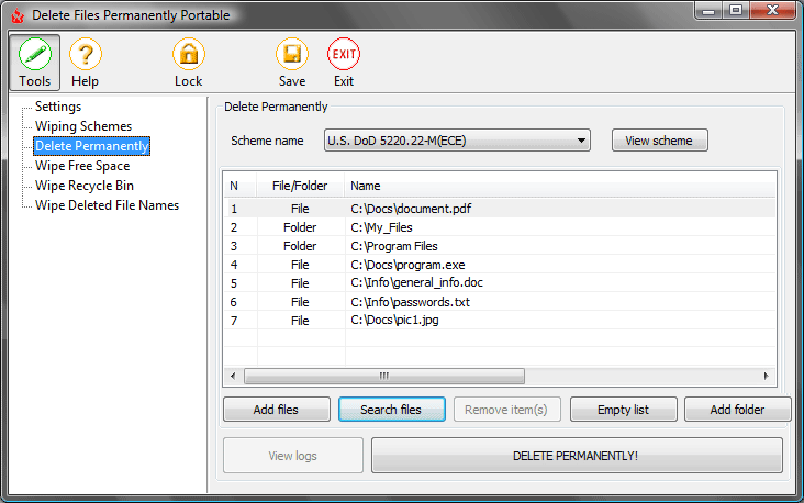 Delete Files Permanently Portable (file eraser)